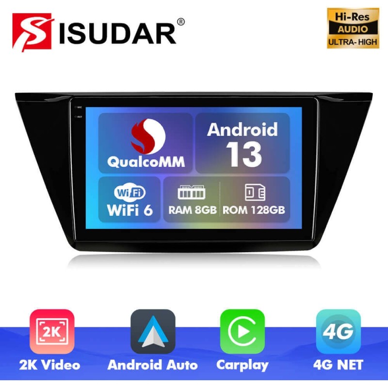 Q6 Qualcomm Android 13 For VW Touran 2016-2018 10" screen multimedia car radio DSP ADAU