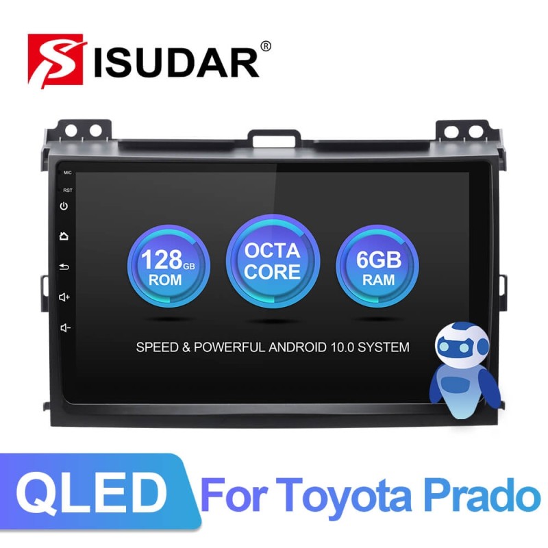 Isudar Auto radio 8 core GPS For TOYOTA/Prado J120 2004-2009