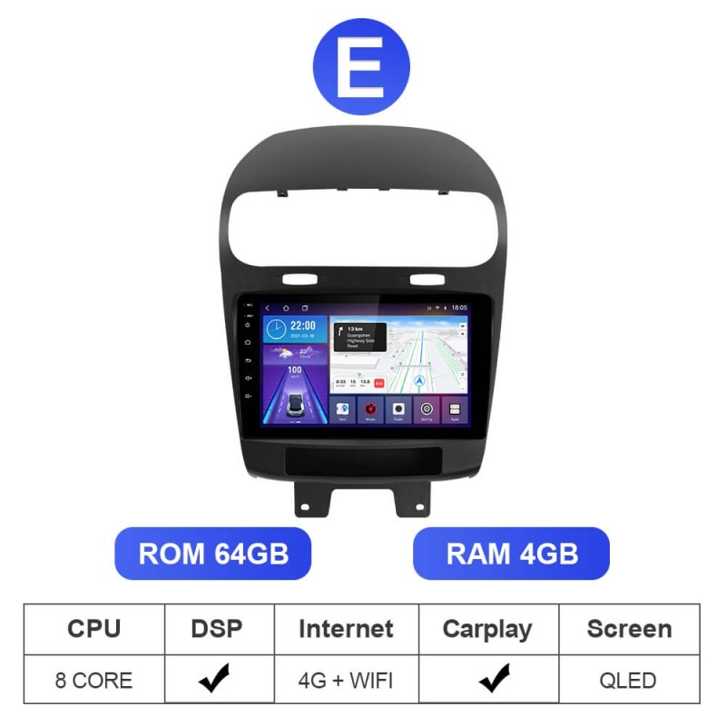 T72 8 Core Android 10 Car Radio Carplay For Dodge Journey/ Fiat Freemont 2012-2014