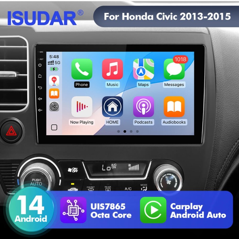 For Honda Civic 2013-2016 Upgrade from T72 - T75 Android 14 UIS7865 Car Radio