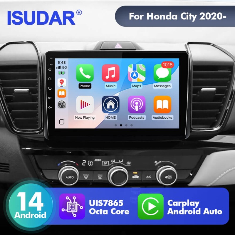 For Honda City 2020- Upgrade from T72 - T75 Android 14 UIS7865 Car Radio