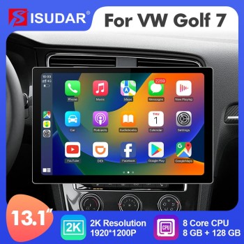 ISUDAR 2K 13.1 Inch Sim Card Android 12 Car Radio For VW/Volkswagen/Golf 7 2013- wireless carplay