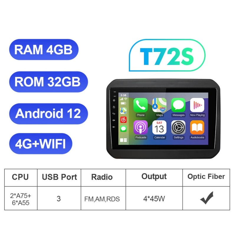 Isudar Android 12.0 Auto Radio For Suzuki Ignis 2016-2020 Multimedia Navigation Carplay Autoradio