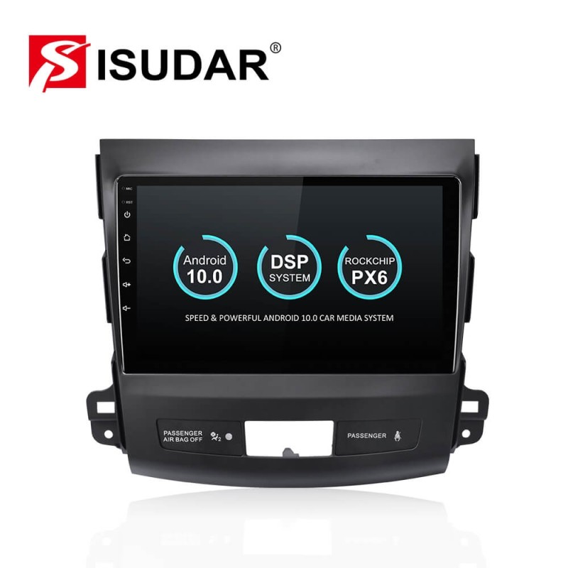 Isudar GPS 6 Core PX6 Android10 1 Din Auto Radio For Mitsubishi Outlander 2 2005-2011