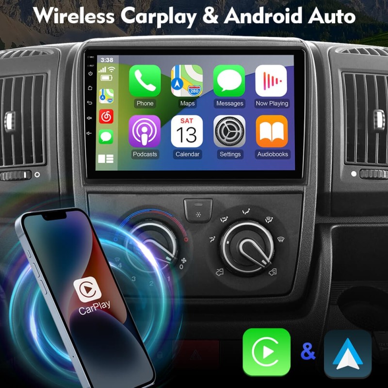 Isudar Car Radio Android 12 For Fiat Ducato 2006 - 2016 Multimedia Player Stereo GPS Navigation Head Unit