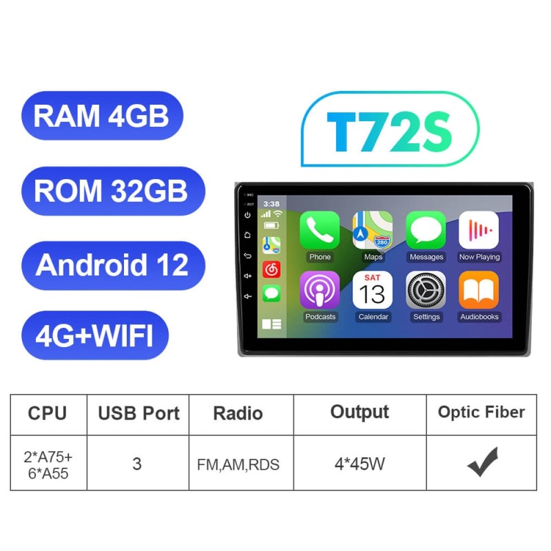 ISUDAR For Audi A4 S4 RS4 2002-2008 Android 12 Car Multimedia Stereo Player Carplay Navi