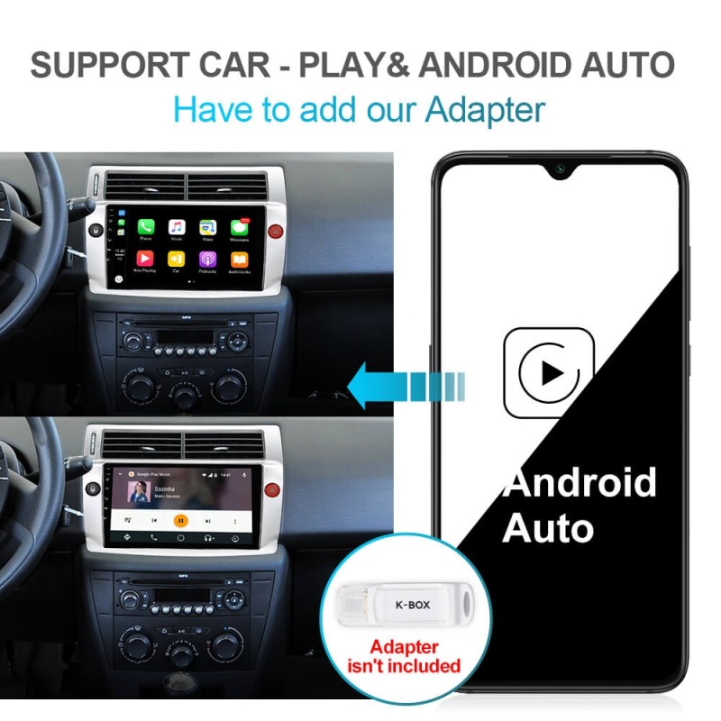 Isudar Voice control PX6 Android 10 1 Din Car Radio For Citroen C4 C-Triomphe C-Quatre 2004-2009