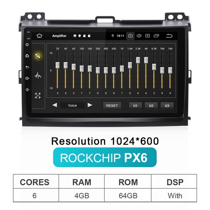 ISUDAR 1 Din Android 10 Car Radio For Toyota/Prado 120 2004-2009