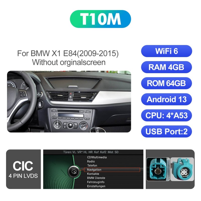 ISUDAR 10.33"Android 13 Car radio For BMW X1 E84 2009-2015 CIC