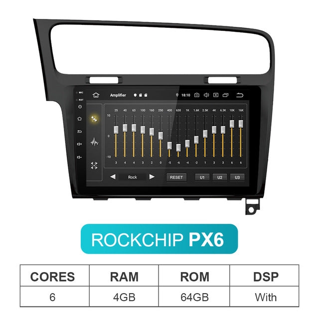 Isudar PX6 1 Din Auto Radio Android 10 For Volkswagen/Golf 7