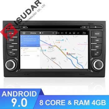 Isudar 2 Din Auto Radio Octa core Android 9 For A4/S4/Audi 2002-2008
