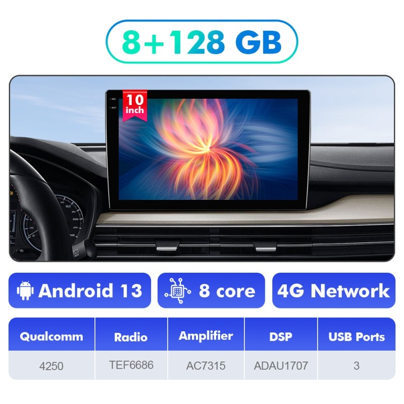Q6 Qualcomm Android 13 For Universal screen 9" 10.1" multimedia car radio DSP ADAU